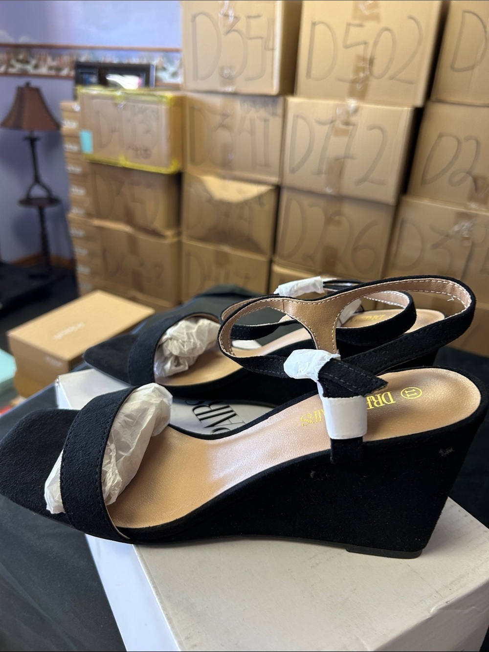 Dream Pairs Black Open-Toe Slingback Heels